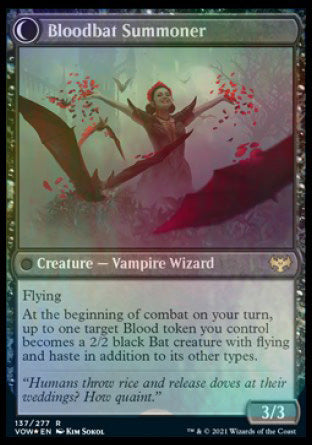Voldaren Bloodcaster // Bloodbat Summoner [Innistrad: Crimson Vow Prerelease Promos] | Deep Dive Games St. Marys