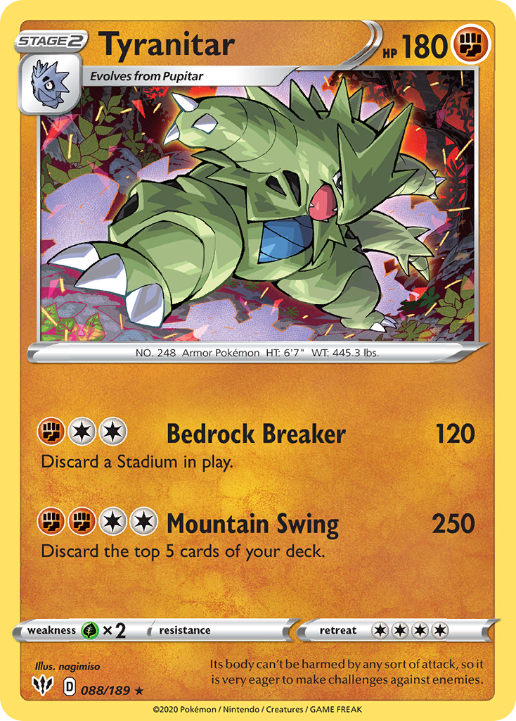 Tyranitar (088/189) [Sword & Shield: Darkness Ablaze] | Deep Dive Games St. Marys