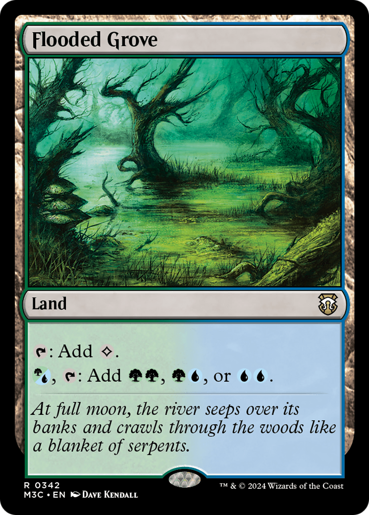 Flooded Grove (Ripple Foil) [Modern Horizons 3 Commander] | Deep Dive Games St. Marys