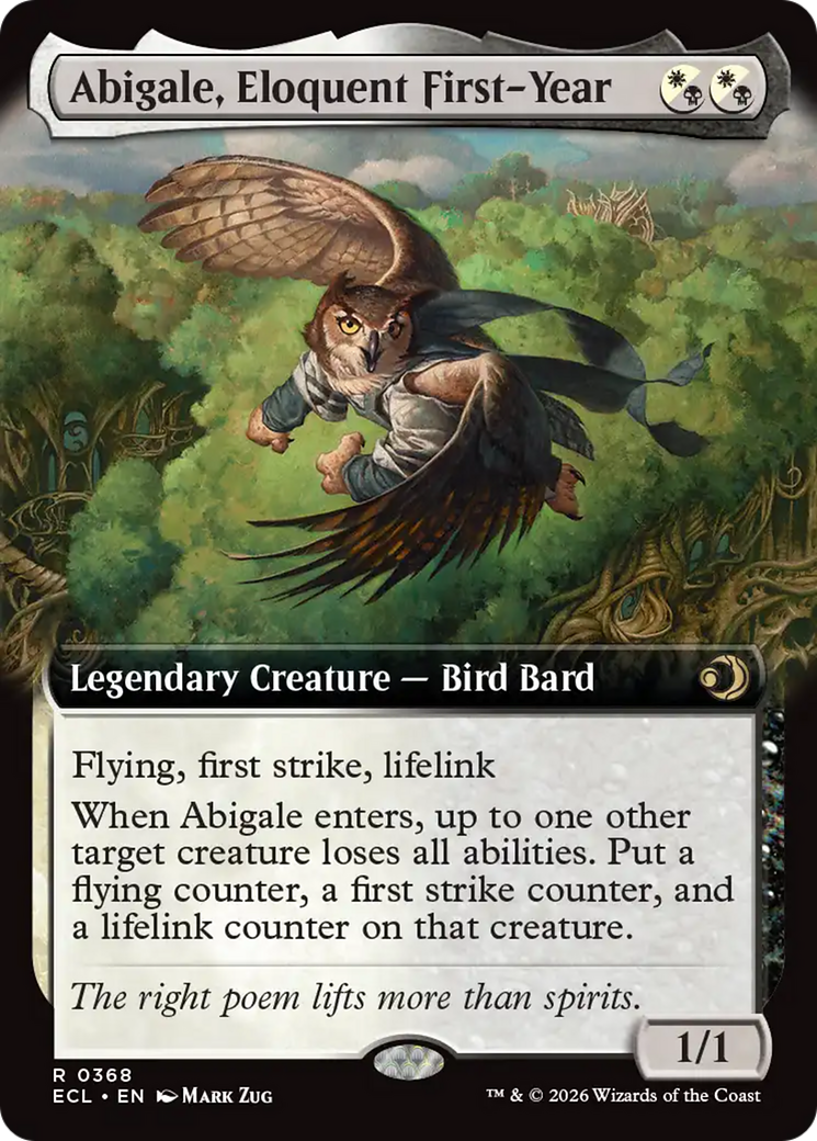 Abigale, Eloquent First-Year (Extended Art) [Lorwyn Eclipsed] | Deep Dive Games St. Marys