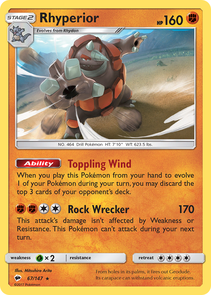 Rhyperior (67/147) [Sun & Moon: Burning Shadows] | Deep Dive Games St. Marys