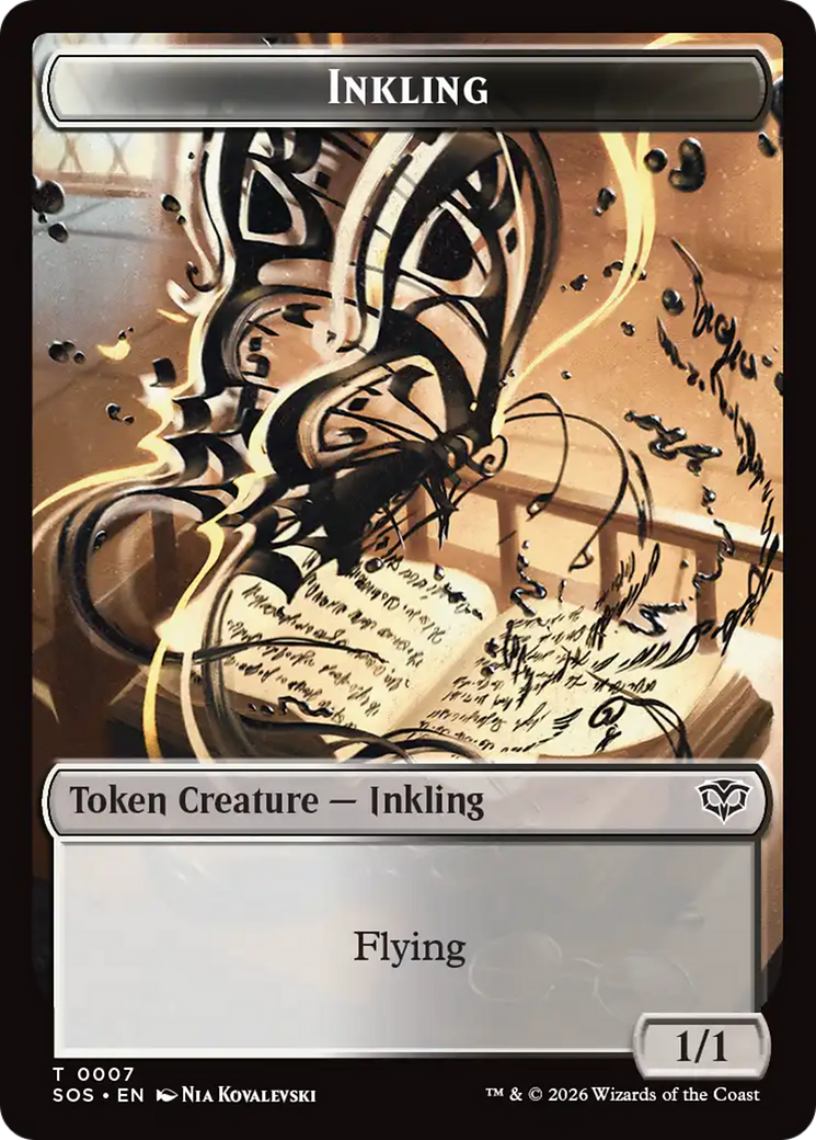 Inkling (0007) // Spirit (0011) Double-Sided Token [Secrets of Strixhaven Tokens] | Deep Dive Games St. Marys