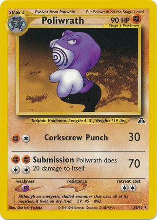 Poliwrath (28/75) [Neo Discovery Unlimited] | Deep Dive Games St. Marys
