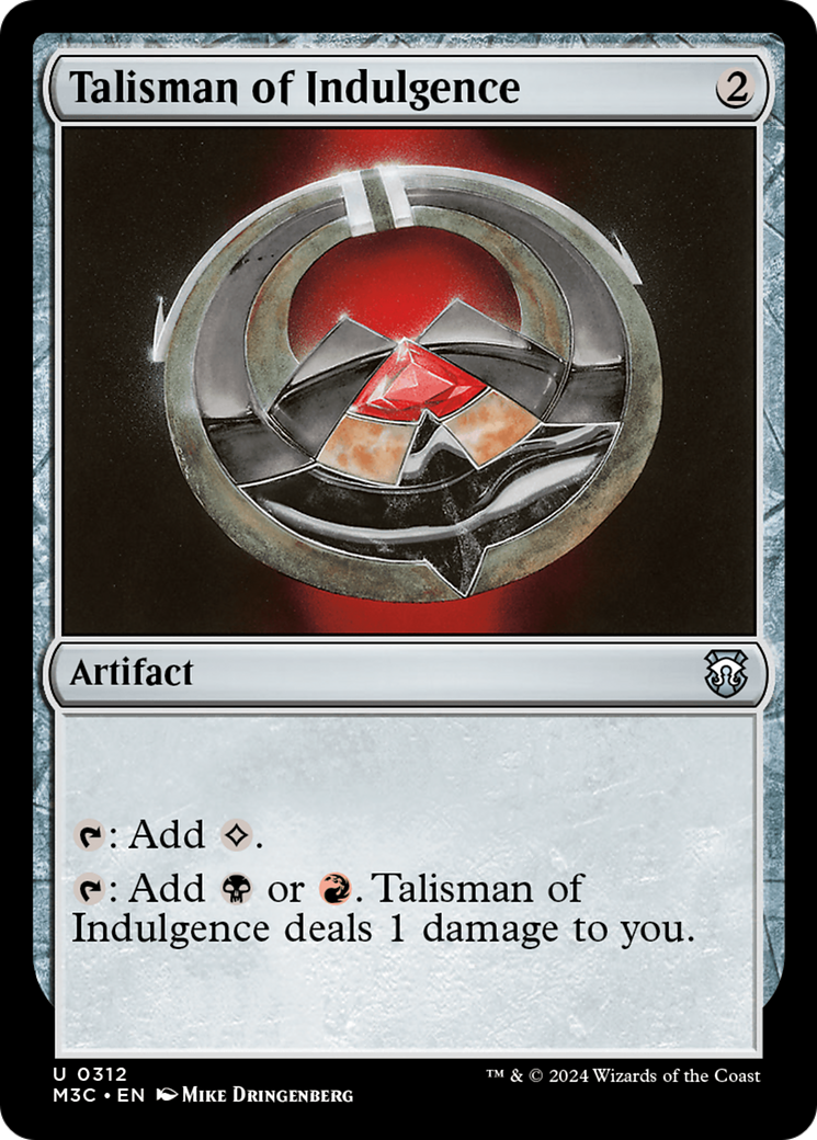 Talisman of Indulgence (Ripple Foil) [Modern Horizons 3 Commander] | Deep Dive Games St. Marys