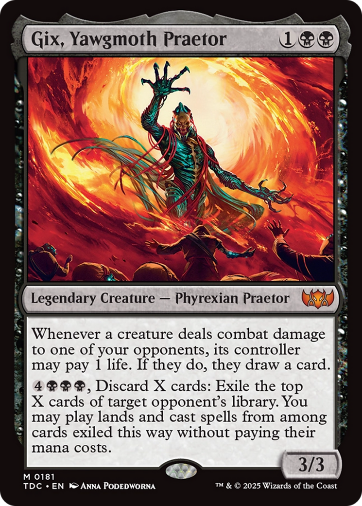 Gix, Yawgmoth Praetor [Tarkir: Dragonstorm Commander] | Deep Dive Games St. Marys