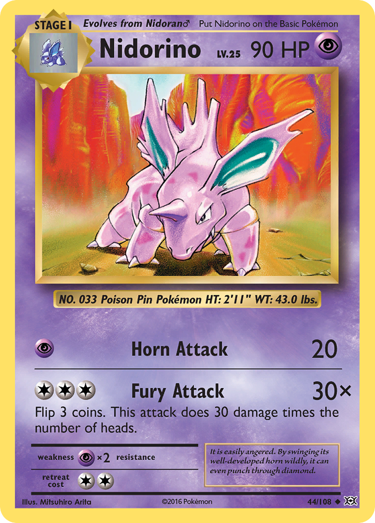 Nidorino (44/108) [XY: Evolutions] | Deep Dive Games St. Marys