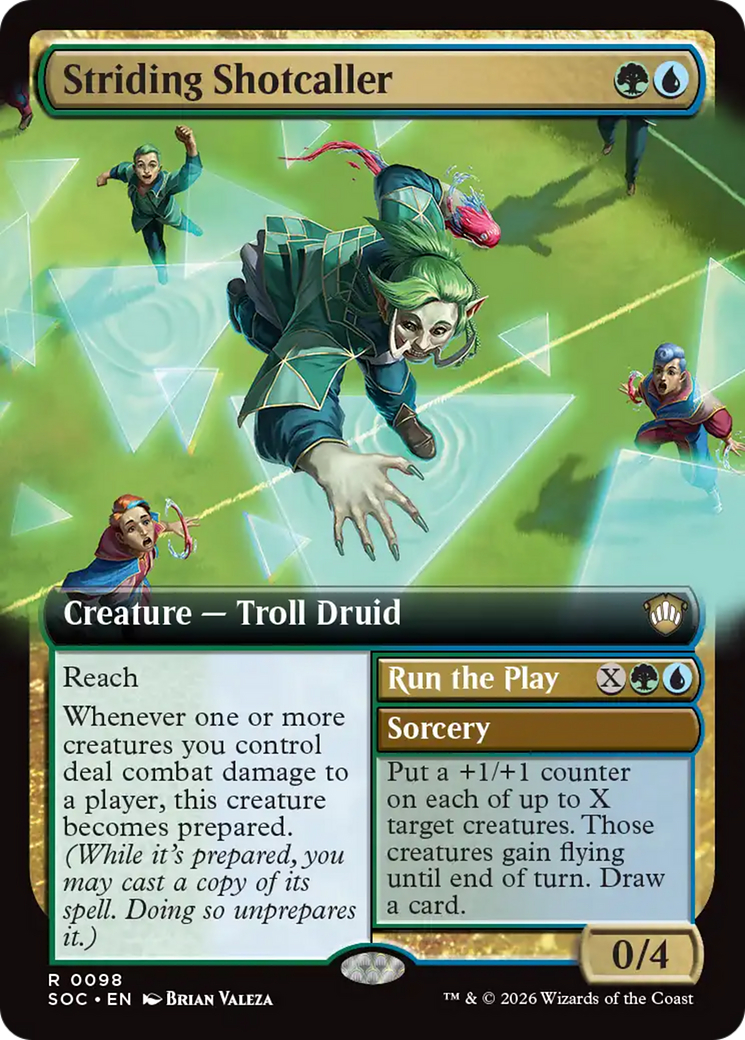 Striding Shotcaller (Extended Art) [Secrets of Strixhaven Commander] | Deep Dive Games St. Marys