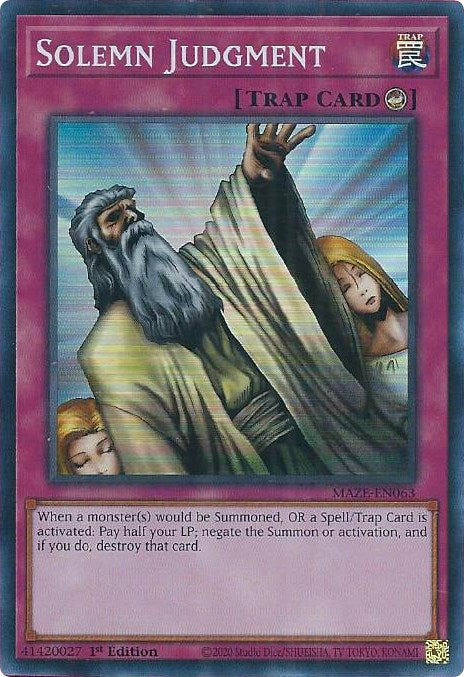 Solemn Judgment [MAZE-EN063] Super Rare | Deep Dive Games St. Marys