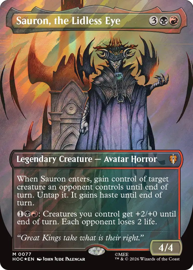 Sauron, the Lidless Eye (Borderless) (Surge Foil) [The Hobbit: Eternal-Legal] | Deep Dive Games St. Marys