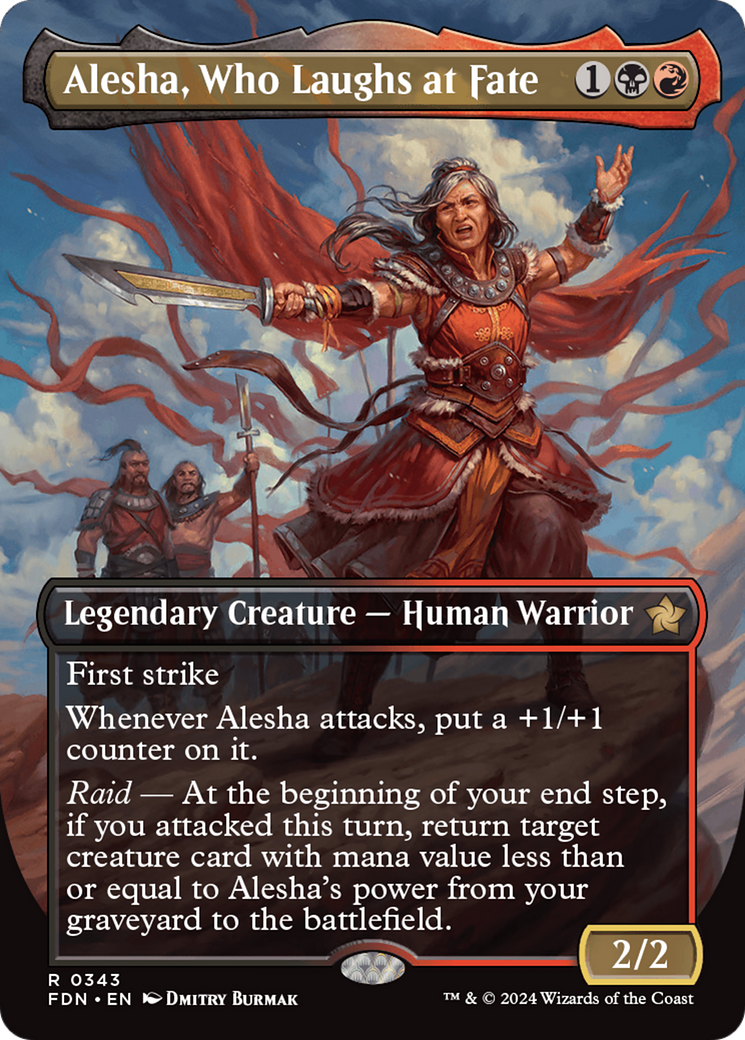 Alesha, Who Laughs at Fate (Borderless) [Foundations] | Deep Dive Games St. Marys
