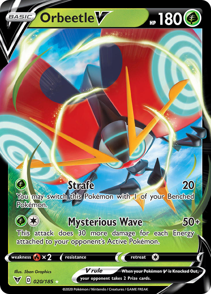 Orbeetle V (020/185) [Sword & Shield: Vivid Voltage] | Deep Dive Games St. Marys