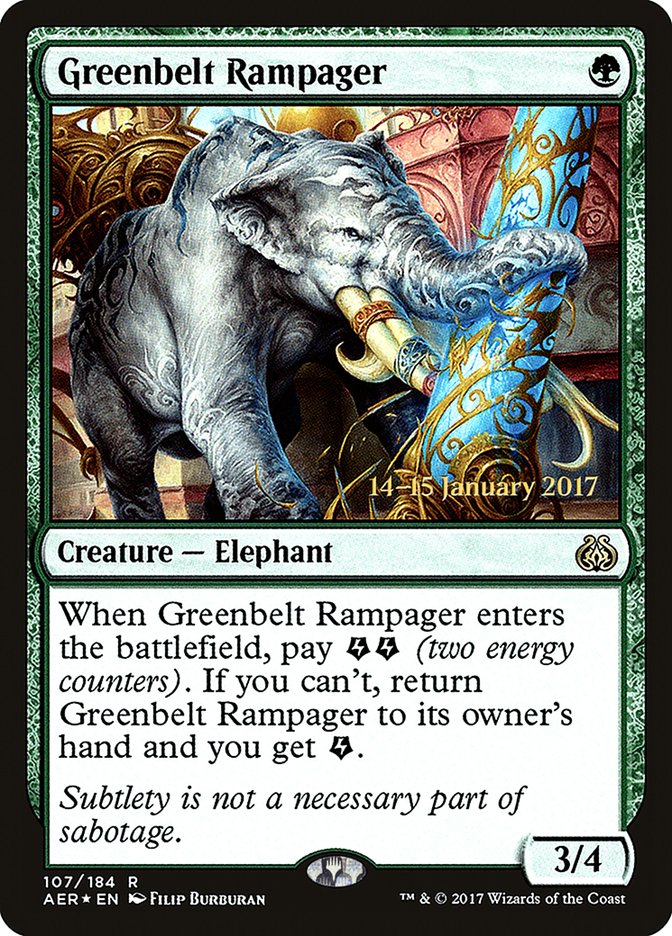 Greenbelt Rampager [Aether Revolt Prerelease Promos] | Deep Dive Games St. Marys
