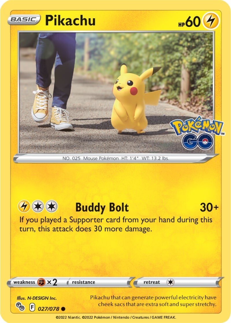 Pikachu (027/078) [Pokémon GO] | Deep Dive Games St. Marys