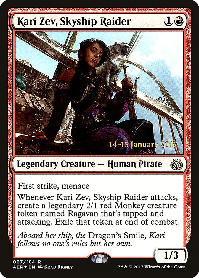 Kari Zev, Skyship Raider [Aether Revolt Prerelease Promos] | Deep Dive Games St. Marys
