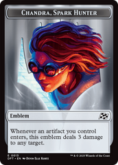 Emblem - Chandra, Spark Hunter // Vehicle Double-Sided Token [Aetherdrift Tokens] | Deep Dive Games St. Marys
