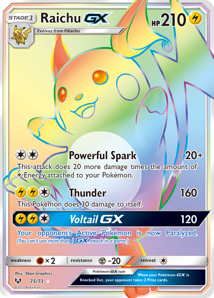Raichu GX (75/73) [Sun & Moon: Shining Legends] | Deep Dive Games St. Marys