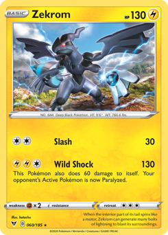 Zekrom (060/185) [Sword & Shield: Vivid Voltage] | Deep Dive Games St. Marys