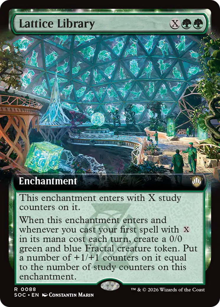 Lattice Library (Extended Art) [Secrets of Strixhaven Commander] | Deep Dive Games St. Marys