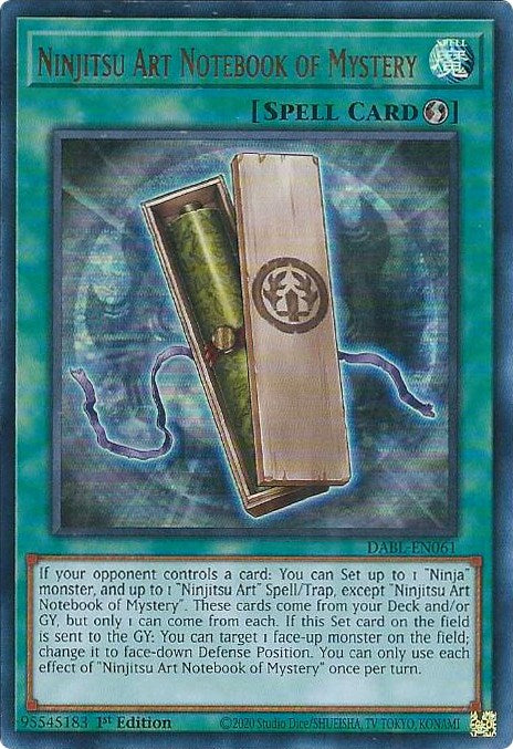 Ninjitsu Art Notebook of Mystery [DABL-EN061] Ultra Rare | Deep Dive Games St. Marys