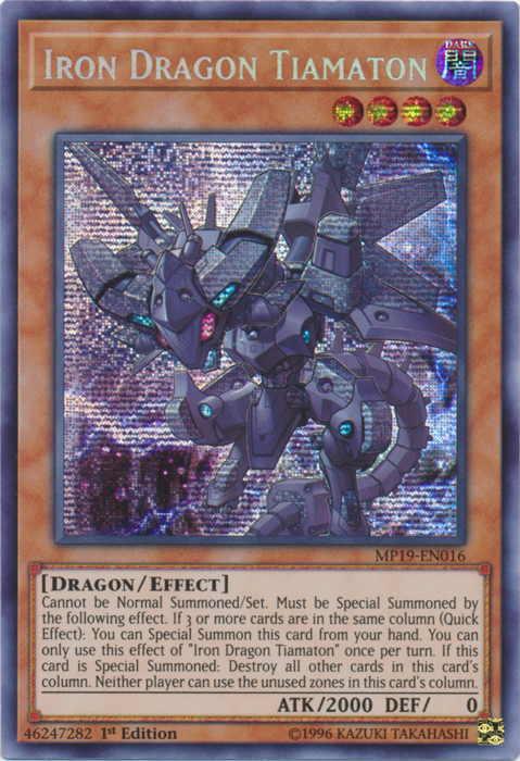 Iron Dragon Tiamaton [MP19-EN016] Prismatic Secret Rare | Deep Dive Games St. Marys