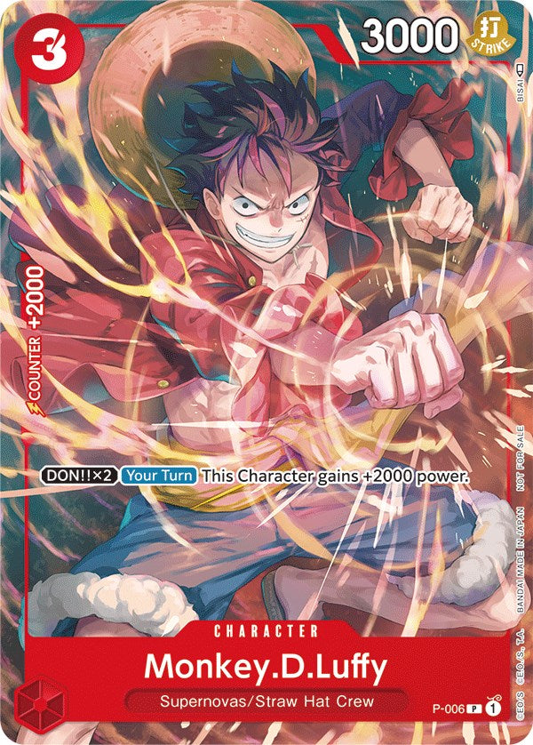 Monkey.D.Luffy (P-006) (Tournament Pack Vol. 1) [One Piece Promotion Cards] | Deep Dive Games St. Marys
