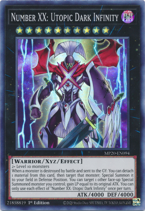 Number XX: Utopic Dark Infinity [MP20-EN094] Super Rare | Deep Dive Games St. Marys