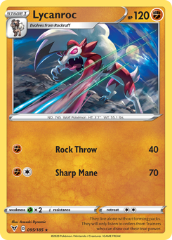 Lycanroc (095/185) [Sword & Shield: Vivid Voltage] | Deep Dive Games St. Marys