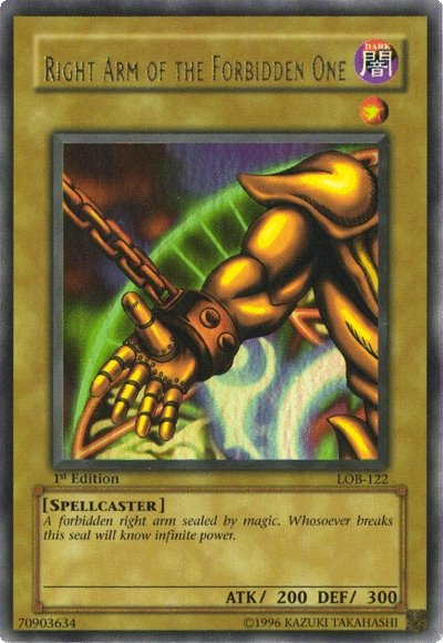 Right Arm of the Forbidden One [LOB-122] Ultra Rare | Deep Dive Games St. Marys