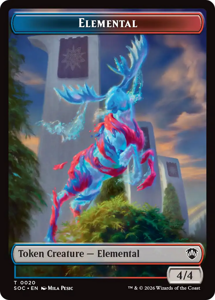 Elemental (0020) // Manifest Double-Sided Token [Secrets of Strixhaven Commander Tokens] | Deep Dive Games St. Marys