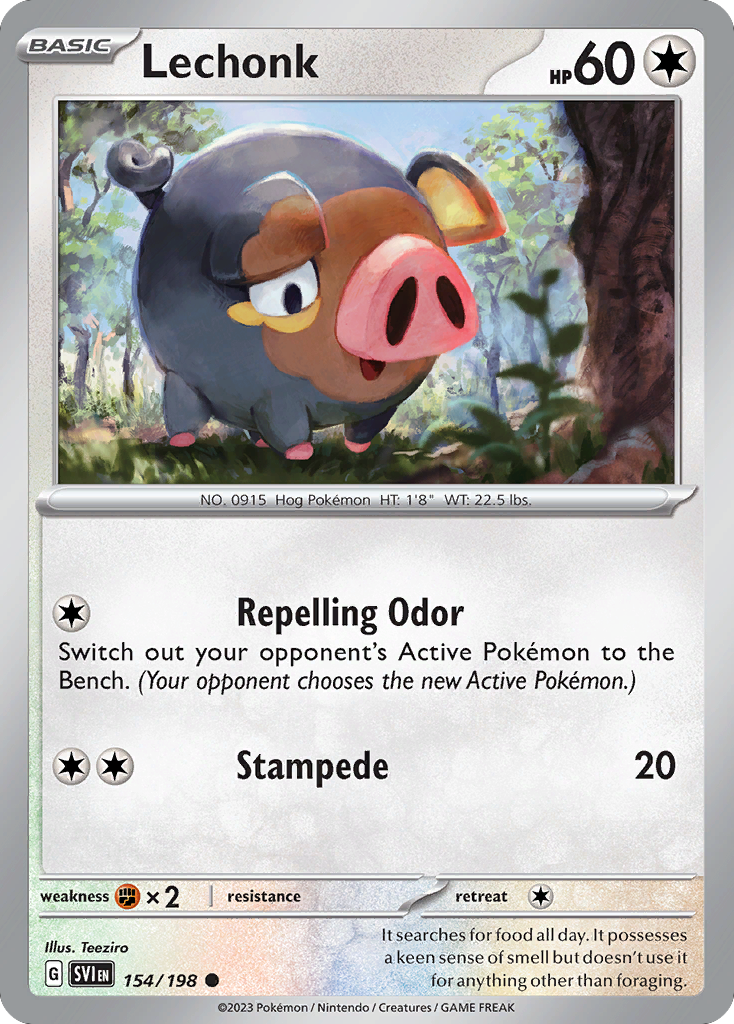 Lechonk (154/198) (Theme Deck Exclusive) [Scarlet & Violet: Base Set] | Deep Dive Games St. Marys