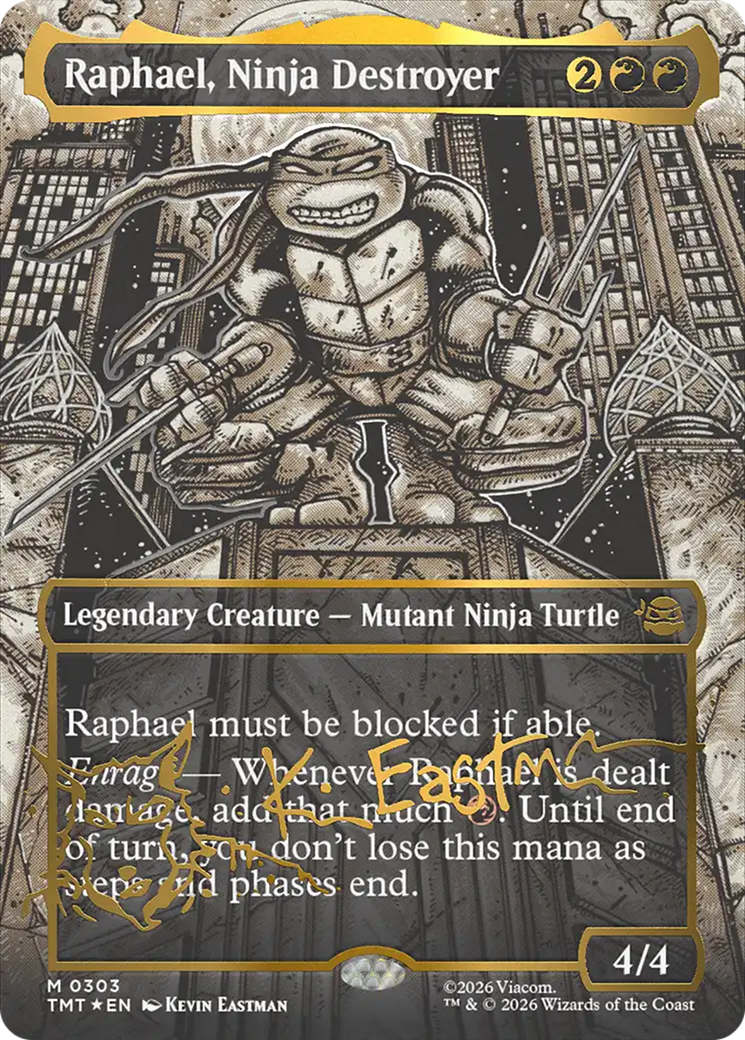 Raphael, Ninja Destroyer (Borderless) (Gold-Stamped Signature) [Teenage Mutant Ninja Turtles] | Deep Dive Games St. Marys