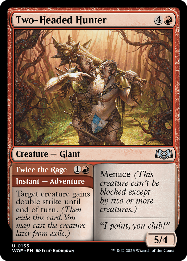 Two-Headed Hunter // Twice the Rage [Wilds of Eldraine] | Deep Dive Games St. Marys