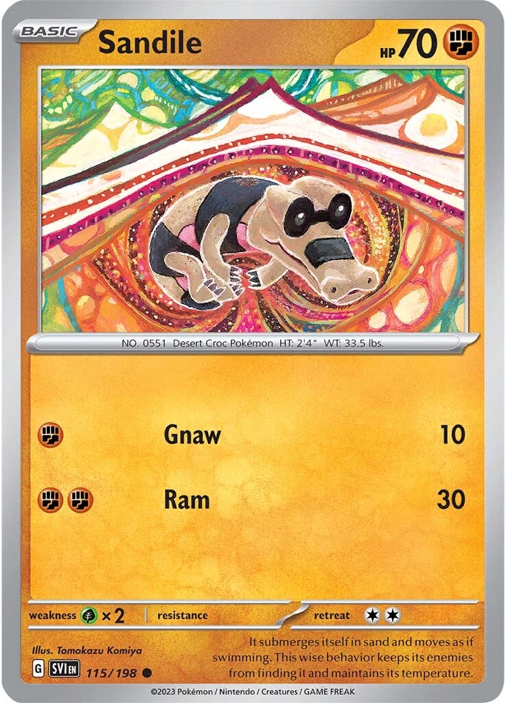 Sandile (115/198) [Scarlet & Violet: Base Set] | Deep Dive Games St. Marys