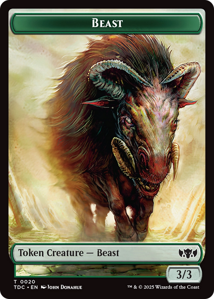 Beast // Treasure Double-Sided Token [Tarkir: Dragonstorm Commander Tokens] | Deep Dive Games St. Marys