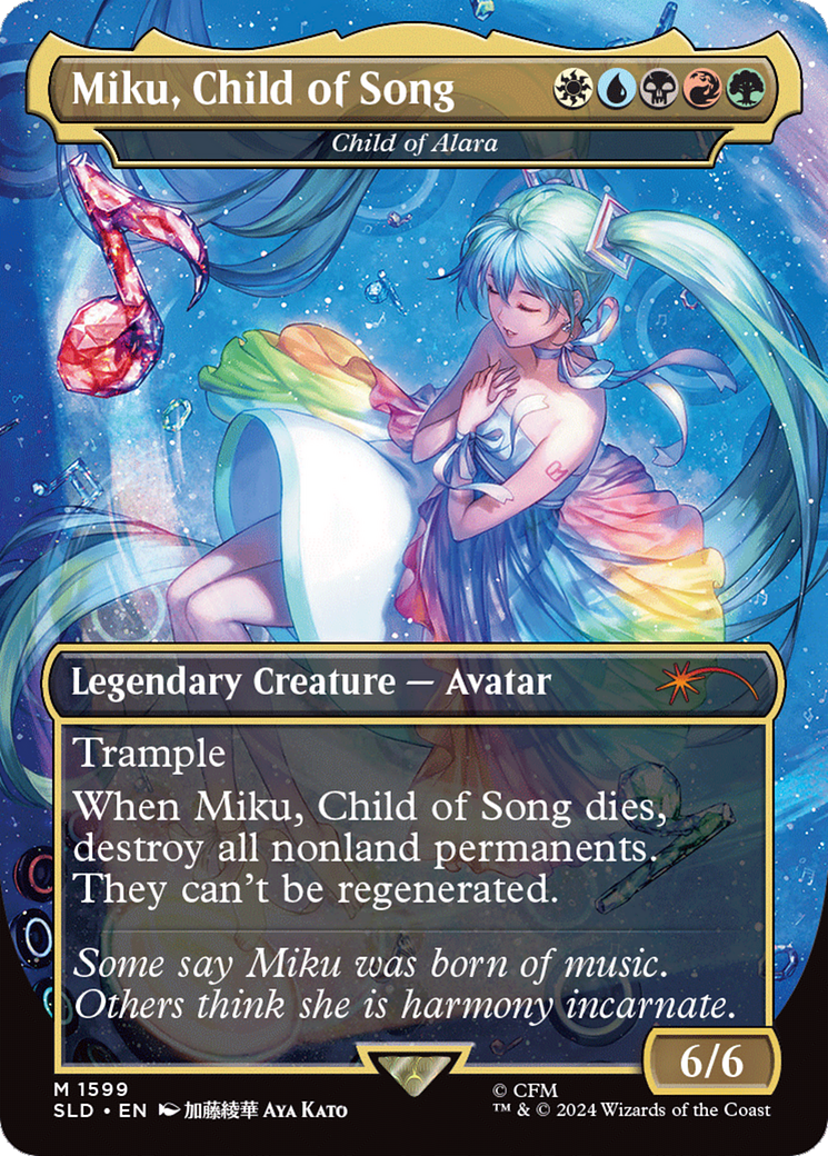 Miku, Child of Song - Child of Alara (Rainbow Foil) [Secret Lair Drop Series] | Deep Dive Games St. Marys