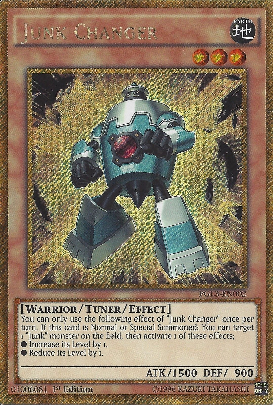 Junk Changer [PGL3-EN002] Gold Secret Rare | Deep Dive Games St. Marys