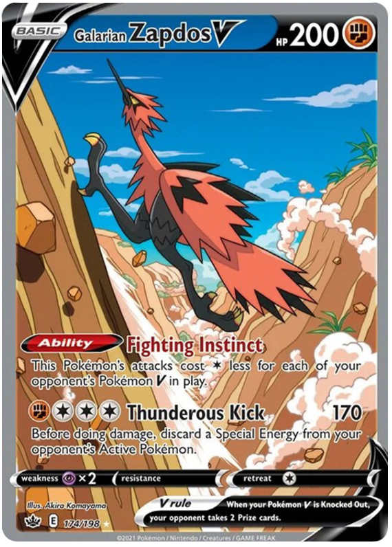 Galarian Zapdos V (174/198) [Sword & Shield: Chilling Reign] | Deep Dive Games St. Marys