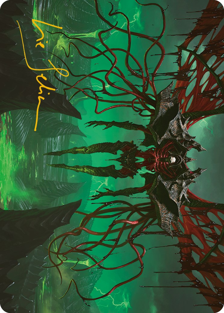 Archfiend of the Dross Art Card (Gold-Stamped Signature) [Phyrexia: All Will Be One Art Series] | Deep Dive Games St. Marys