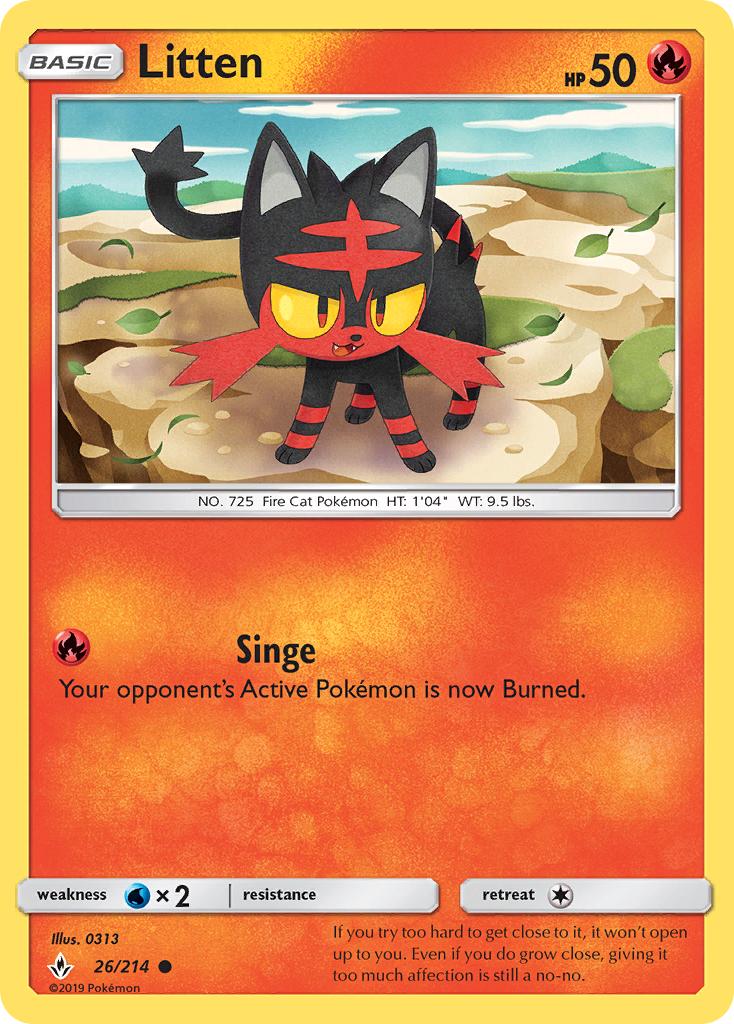 Litten (26/214) [Sun & Moon: Unbroken Bonds] | Deep Dive Games St. Marys