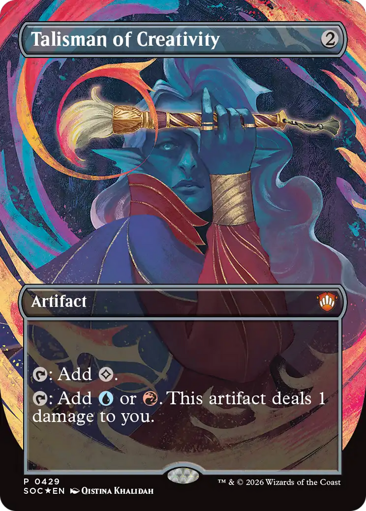 Talisman of Creativity (Borderless) [Secrets of Strixhaven Commander] | Deep Dive Games St. Marys
