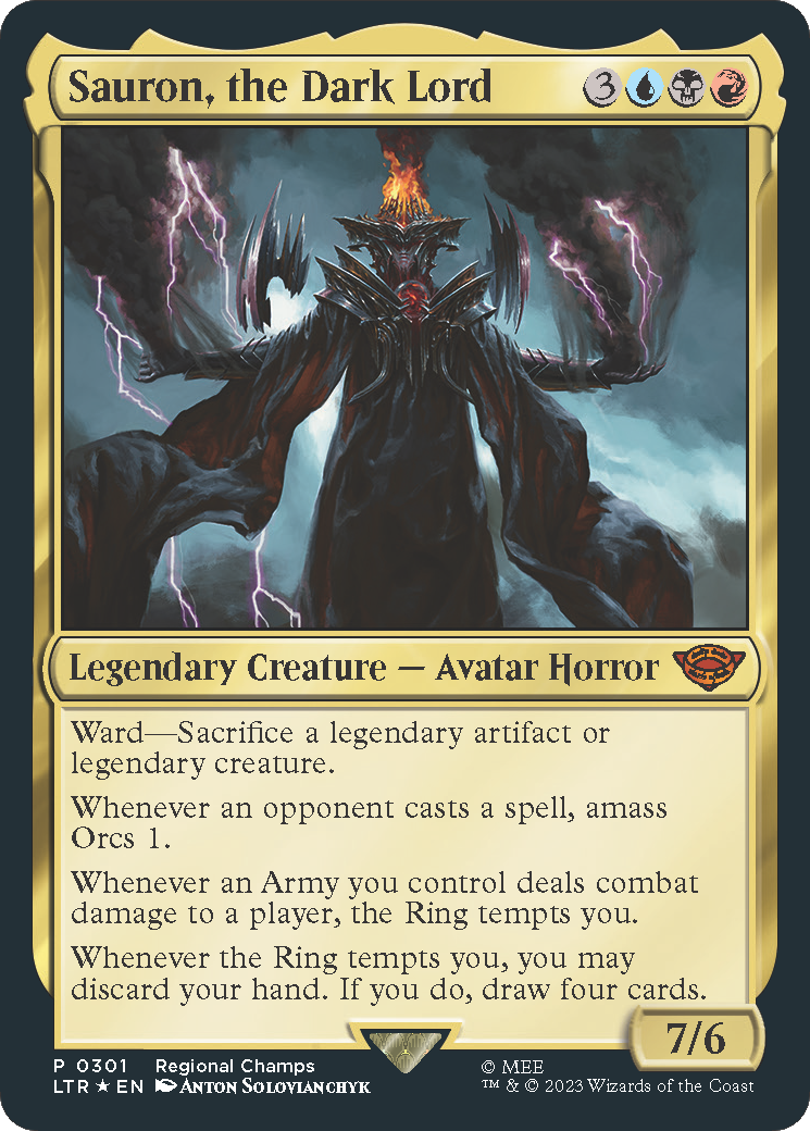 Sauron, the Dark Lord (Regional Champs) [Pro Tour Promos] | Deep Dive Games St. Marys