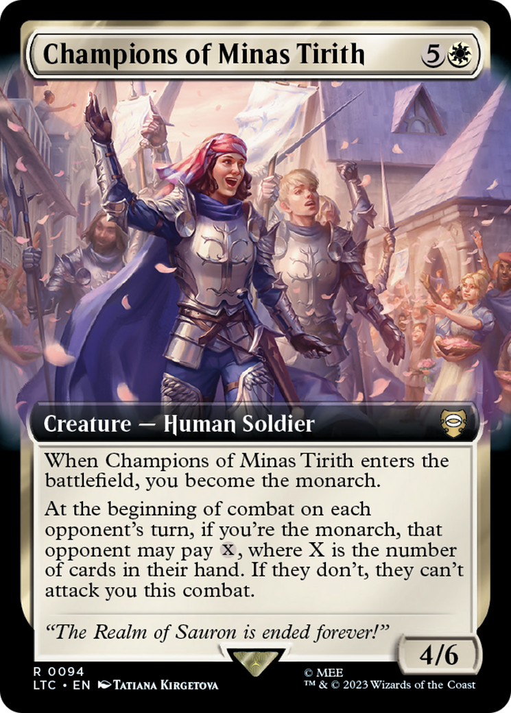 Champions of Minas Tirith (Extended Art) [The Lord of the Rings: Tales of Middle-Earth Commander] | Deep Dive Games St. Marys