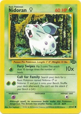 Nidoran (57/64) (Female) [Jungle Unlimited] | Deep Dive Games St. Marys