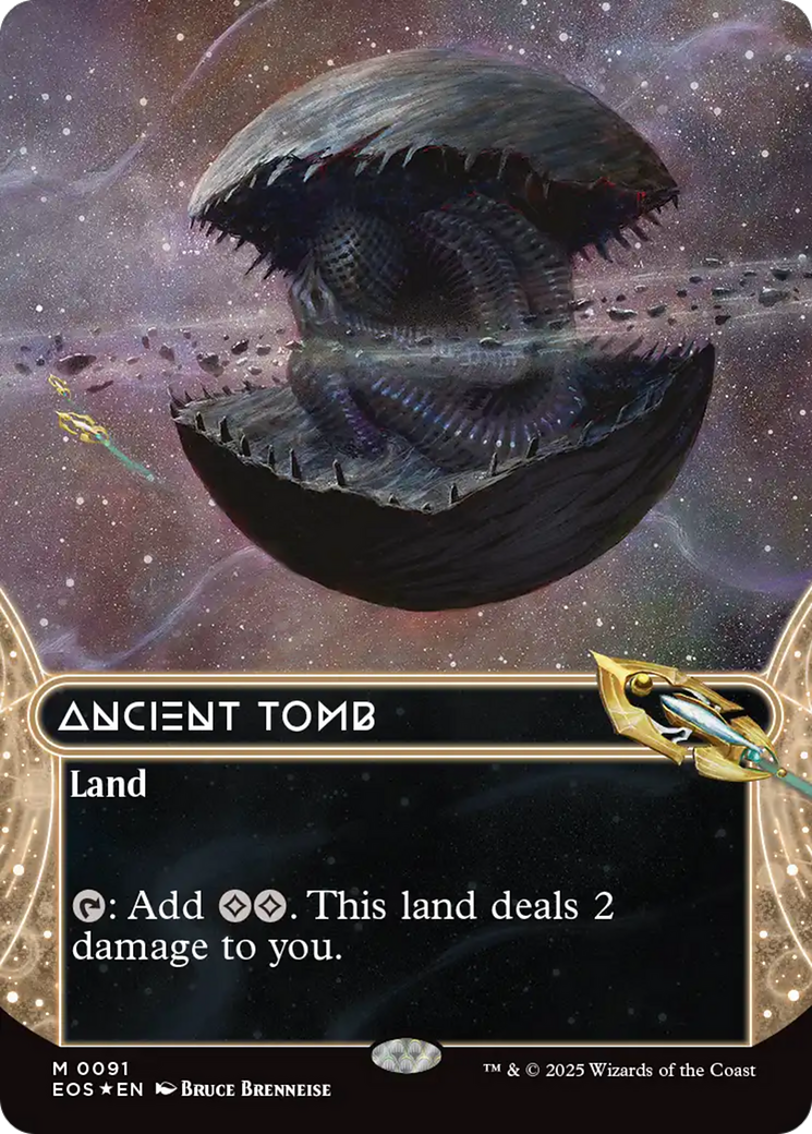 Ancient Tomb (0091) (Borderless) (Galaxy Foil) [Edge of Eternities: Stellar Sights] | Deep Dive Games St. Marys