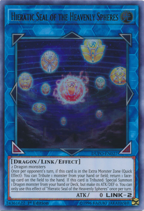 Hieratic Seal of the Heavenly Spheres [DUPO-EN027] Ultra Rare | Deep Dive Games St. Marys