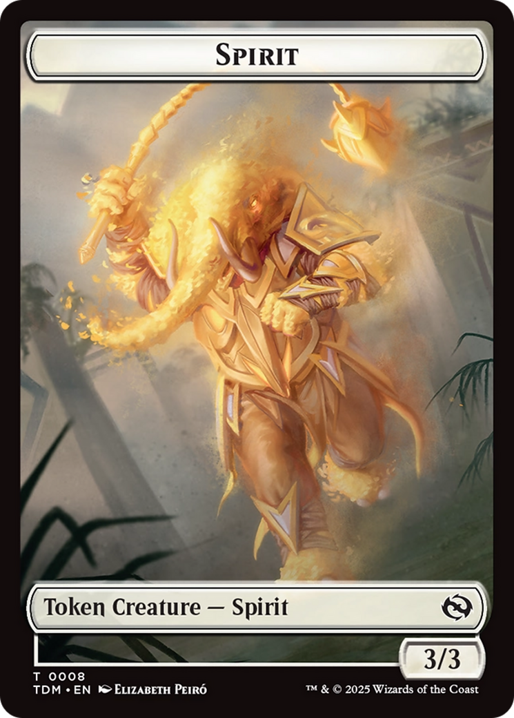 Spirit (0008) // Spirit (0009) Double-Sided Token [Tarkir: Dragonstorm Tokens] | Deep Dive Games St. Marys