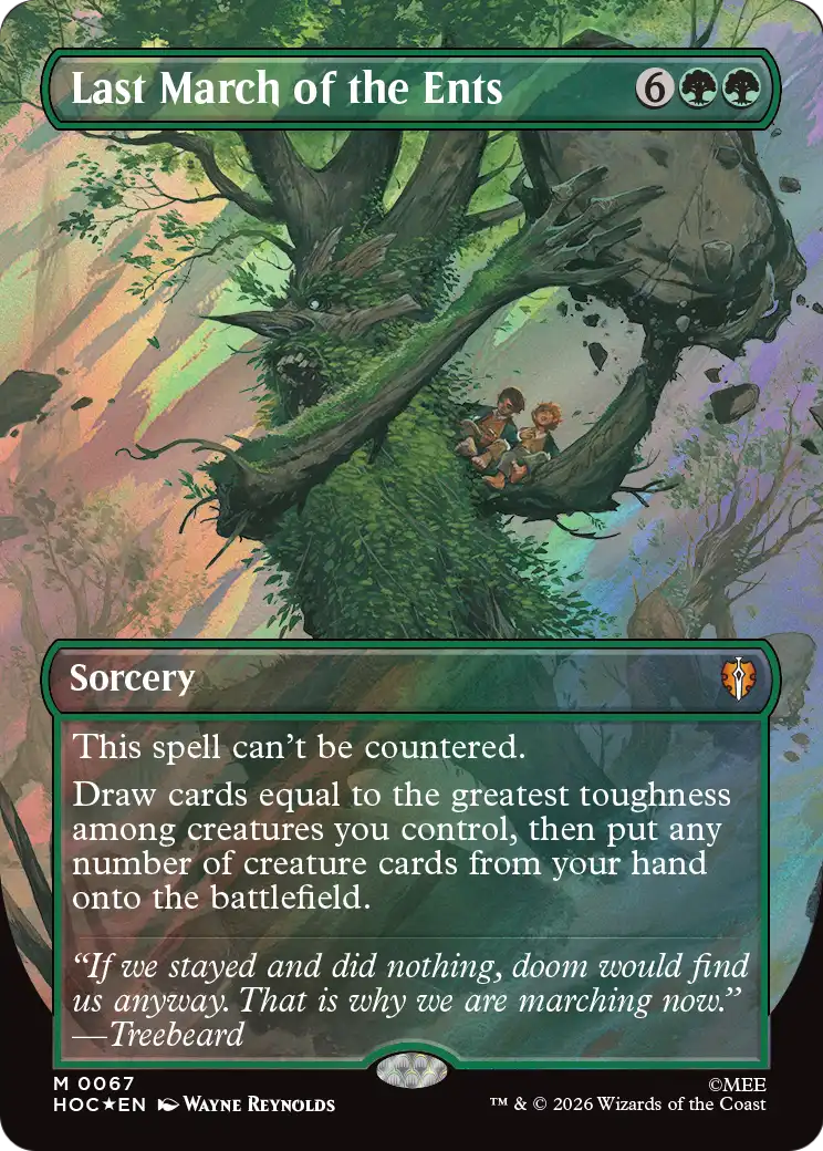 Last March of the Ents (Borderless) (Surge Foil) [The Hobbit: Eternal-Legal] | Deep Dive Games St. Marys