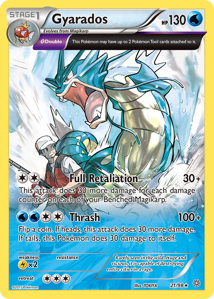 Gyarados (21/98) (Cosmos Holo) (Theme Deck Exclusive) [XY: Ancient Origins] | Deep Dive Games St. Marys