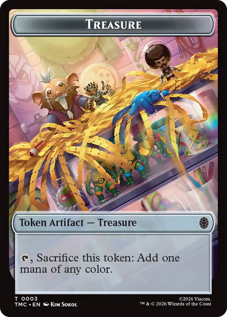 Treasure // Copy Double-Sided Token [Teenage Mutant Ninja Turtles Commander Tokens] | Deep Dive Games St. Marys