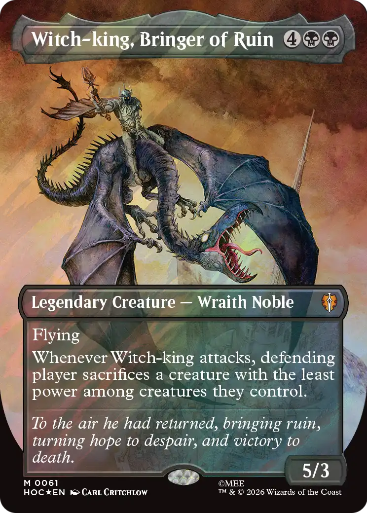 Witch-king, Bringer of Ruin (Borderless) (Surge Foil) [The Hobbit: Eternal-Legal] | Deep Dive Games St. Marys